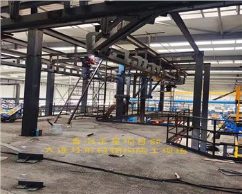 清治正星項目部大連環(huán)形鏈鋼構(gòu)施工現(xiàn)場